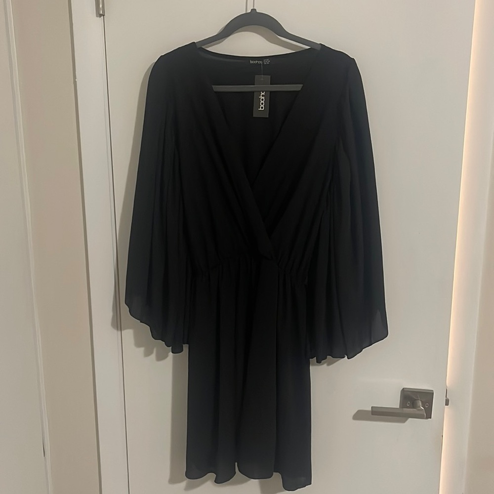 Black Angel Sleeve Dress
